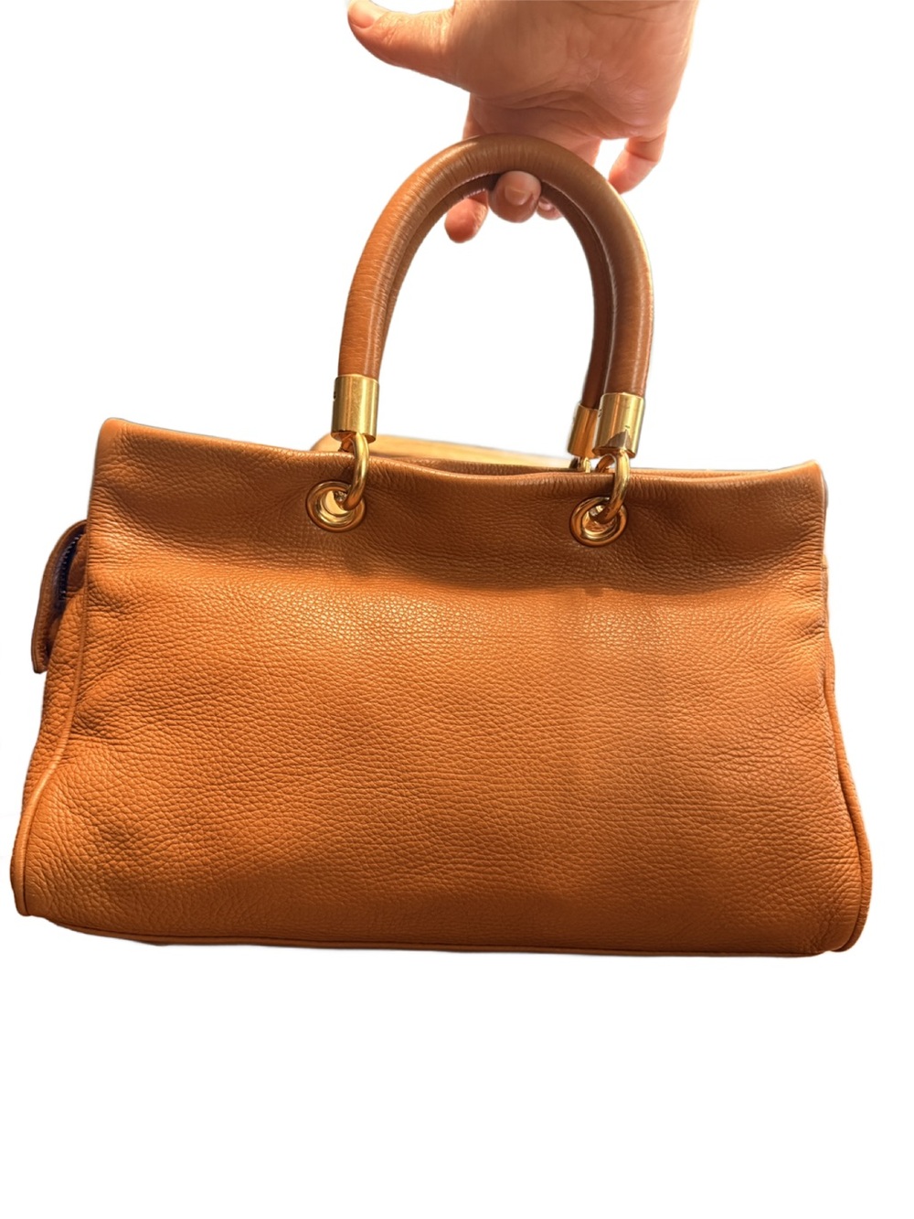 Marc by Marc Jacobs Too Hot to Handle Satchel Cognac Gold Pebbled Leather - Picture 3 of 13